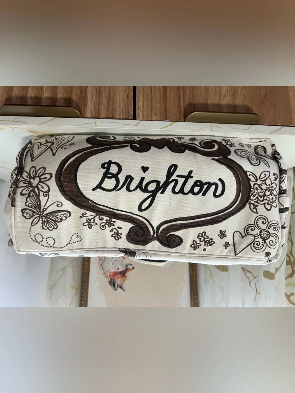 Brighton Whimsical Sketch Print Canvas Tote Bag Large Shopper Travel Purse Mult